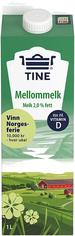 Tine mellommelk  1l
