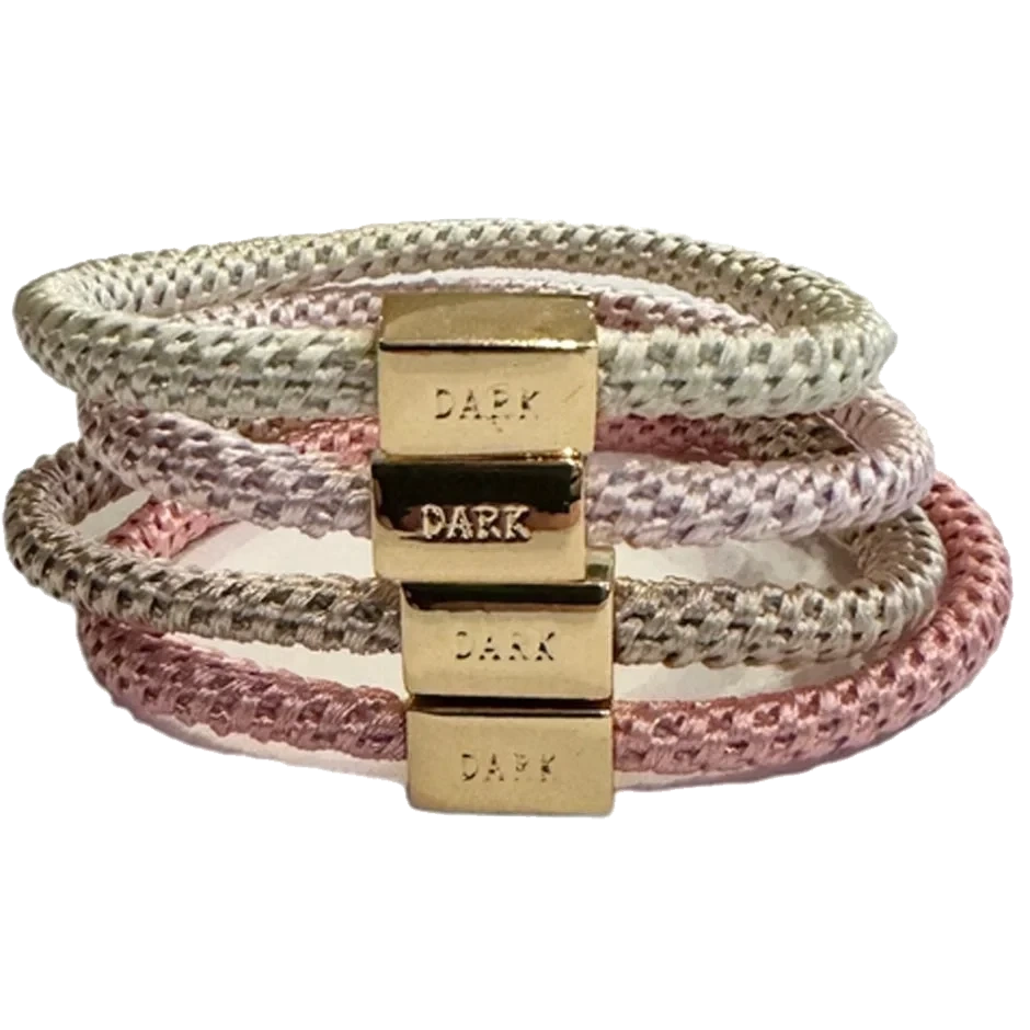 Dark Fat Hair Ties Thin 4 Pk Combo