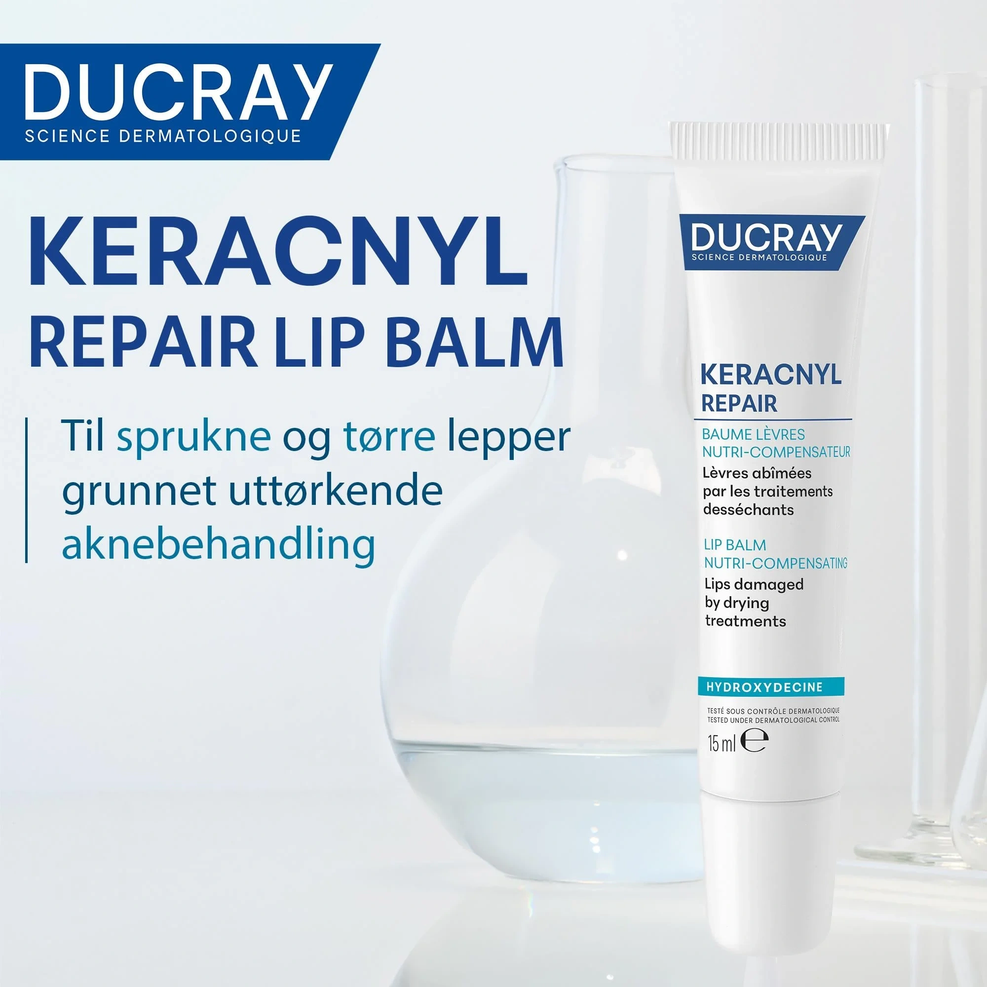 Ducray Keracnyl REPAIR Lip Balm, 15 ml