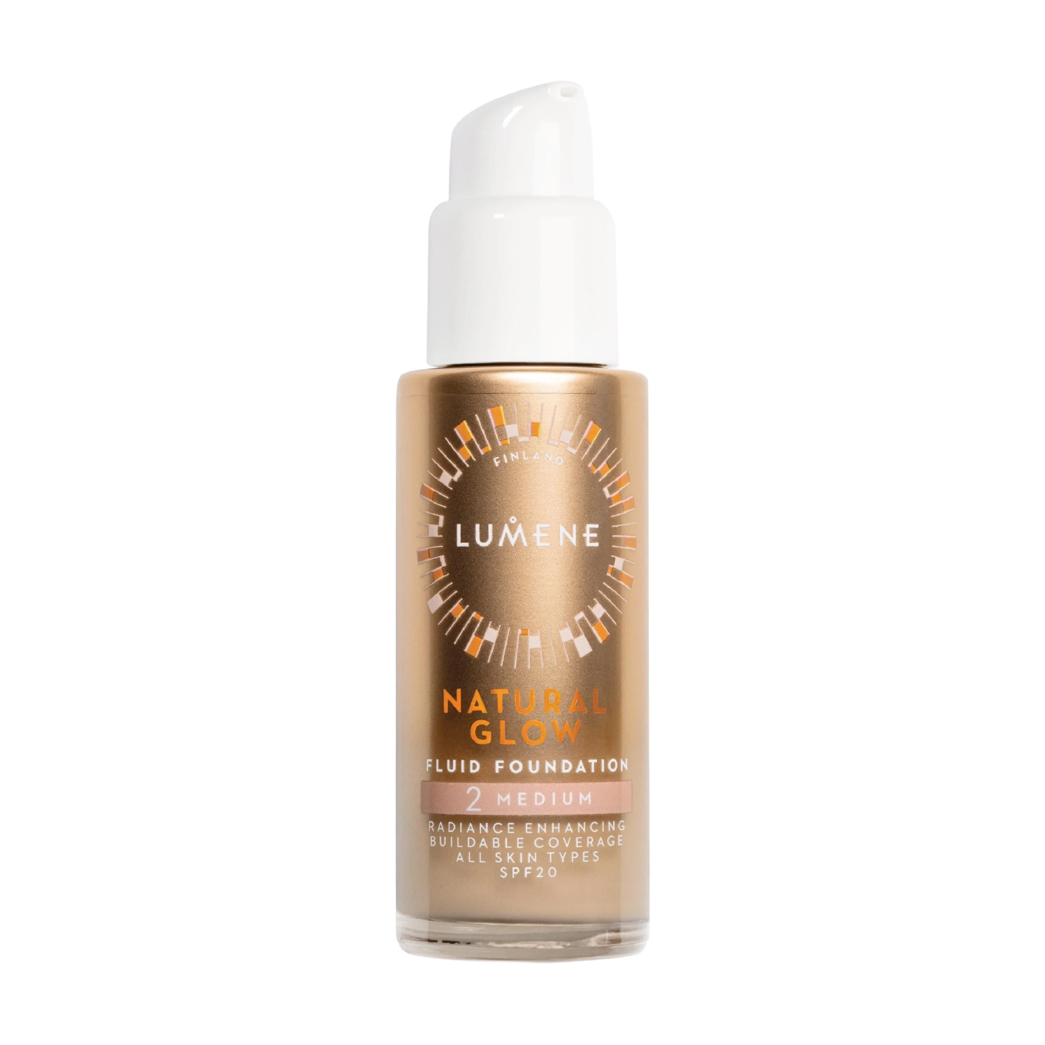 Lumene Natural Glow Fluid Foundation SPF20, 2 Medium, 30 ml