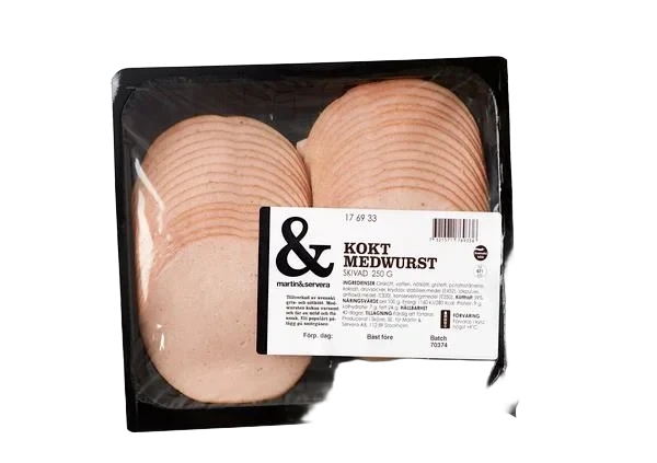 Medwurst kokt skivad