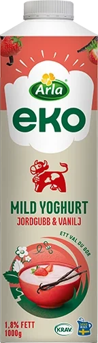 Eko mild yoghurt jordgubb/vanilj 1.8%