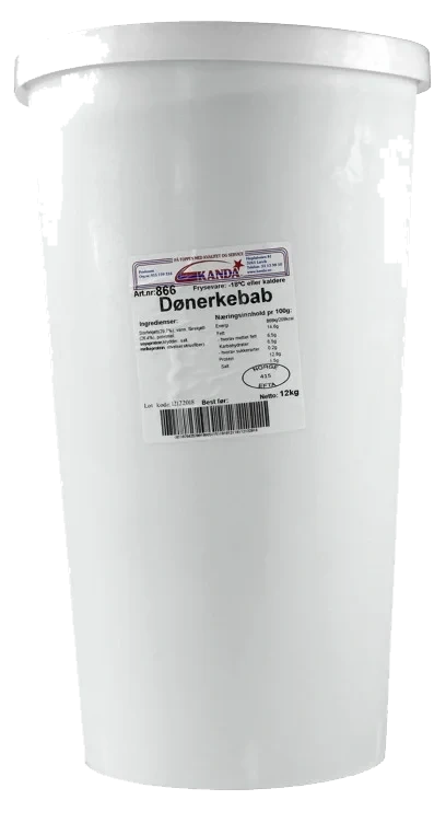 Dønerkebab m/Stang 12kg Bøtte