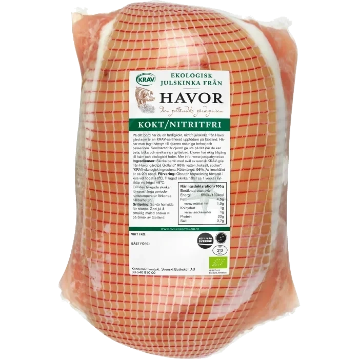 Julskinka Färsk Kokt nitritfri ca 3,2kg KRAV Smak av Gotland