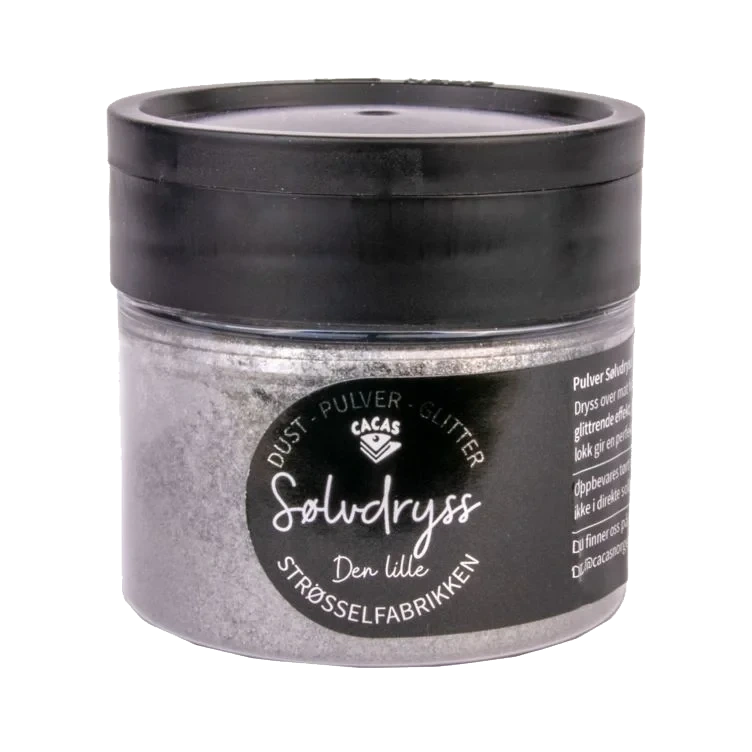Glitterpulver Sølvdryss 10g Cacas