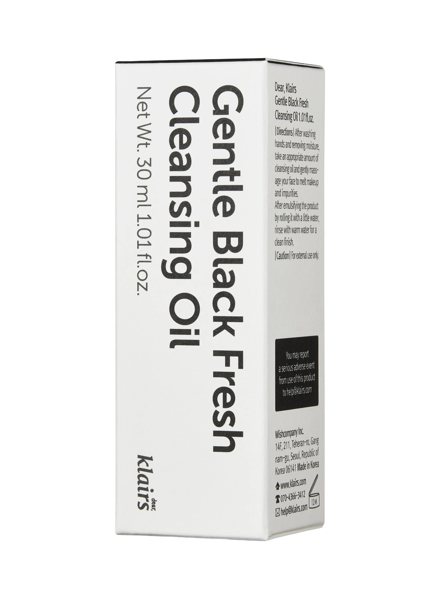 Klairs Gentle Black Fresh Cleansing Oil, 30 ml