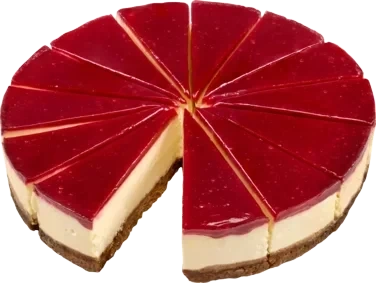 Ostekake Bringebær Delt 12 Biter 1500g