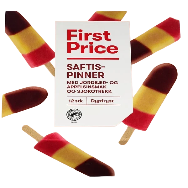 Saftis Jordbær/appelsin 12stk First Price