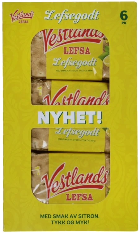Vestlandslefsa Singelpakkede Sitron 345g