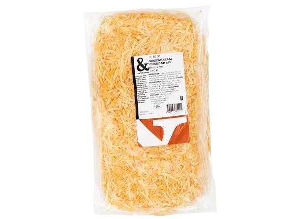 Mozzarella/Cheddar mix 26 % riven