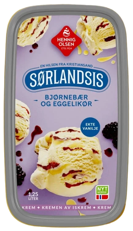 Sørlandsis Bjørnebær&Eggelikør 1,25l