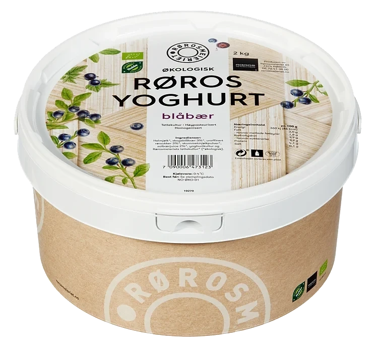 Røros yoghurt blåbær, økol.  2kg