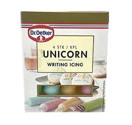 Unicorn Writing Icing 4pk 76g