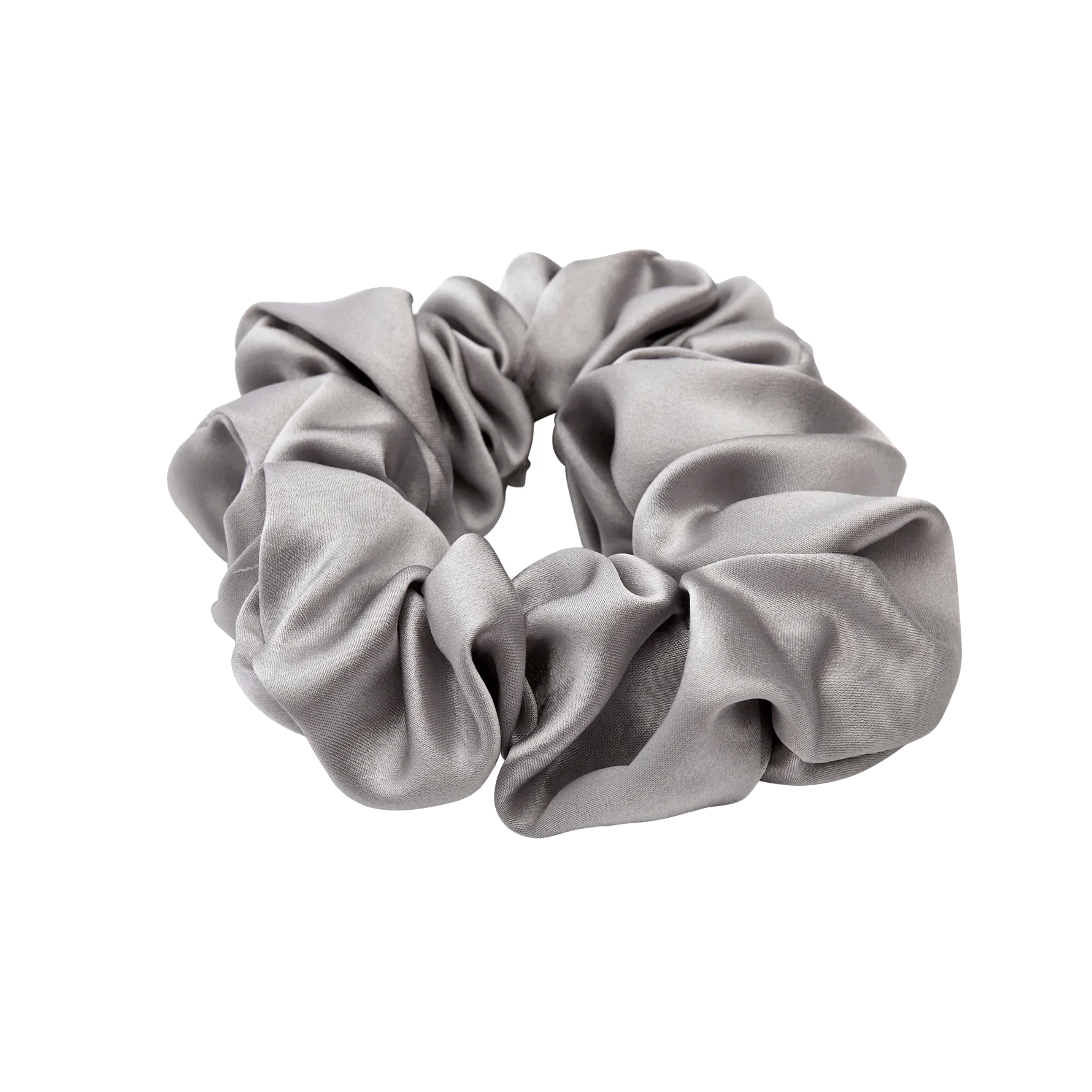 Lenoites Mulberry Silk Scrunchie Grey