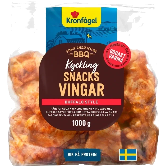 Kycklingvingar Färska Snacks Buffalo Style 1kg Kronfågel