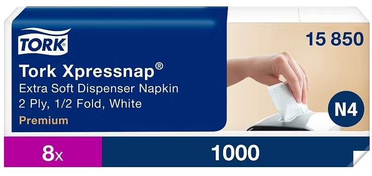 Serviett xpressnap xtra myk hvit (n4)   1000ark