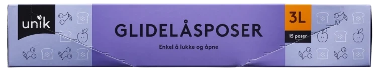 Glidelåspose 3l 15stk Unik