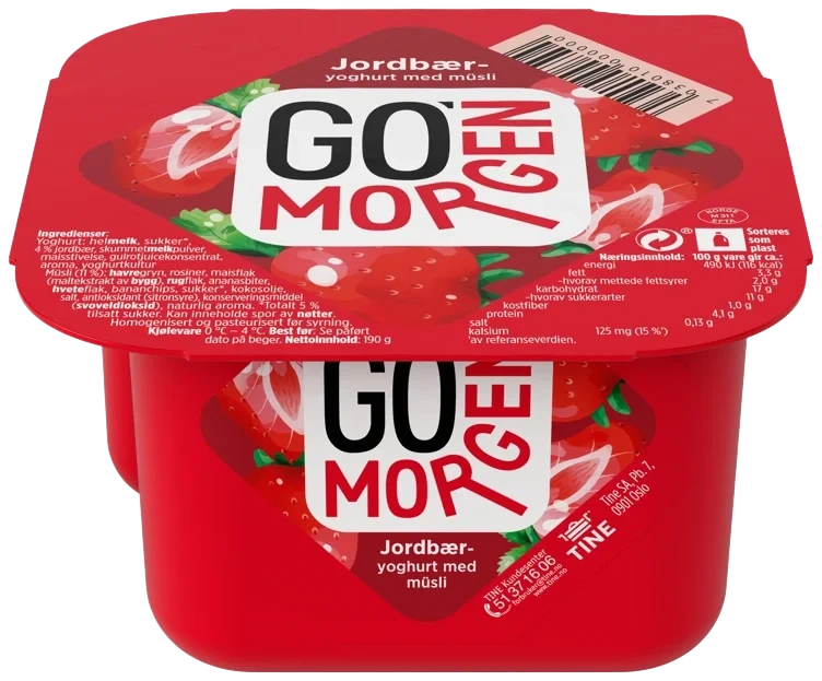 Go morgen yoghurt jordbær 190g