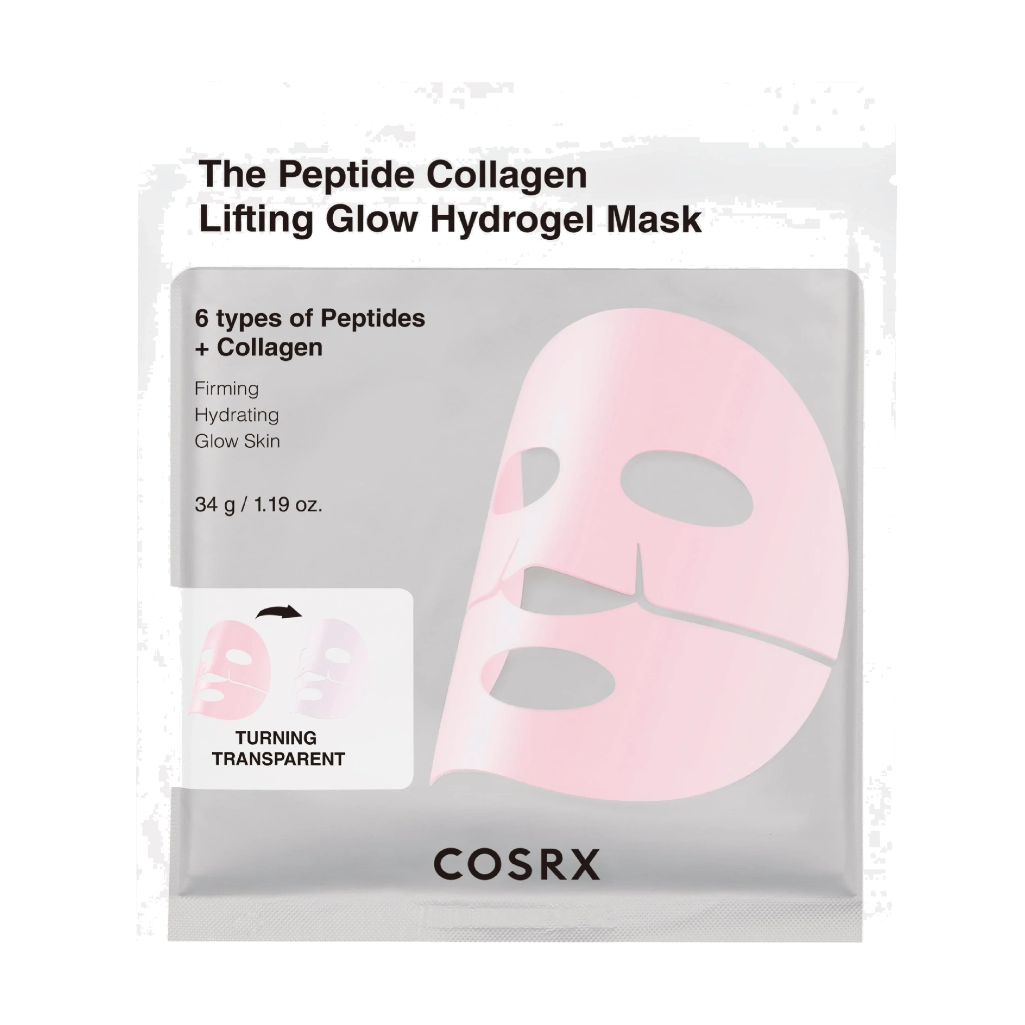 COSRX The Peptide Collagen Lifting Glow Hydrogel Mask, 3 stk.