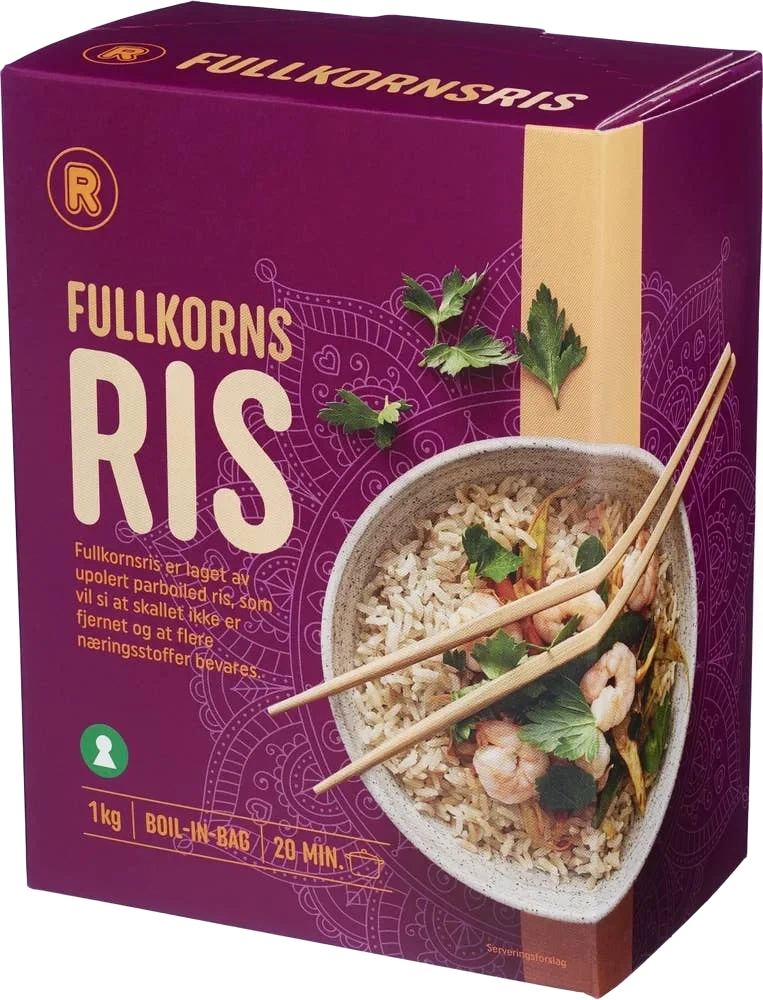 Fullkornsris Boil-in-bag 8x125g, 1 kg