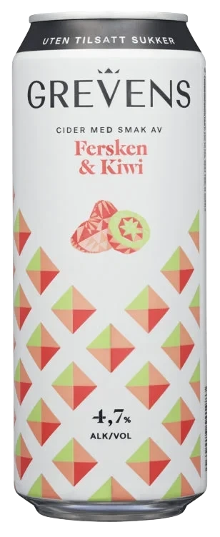 Grevens Cider Fersken&Kiwi 0,5l boks