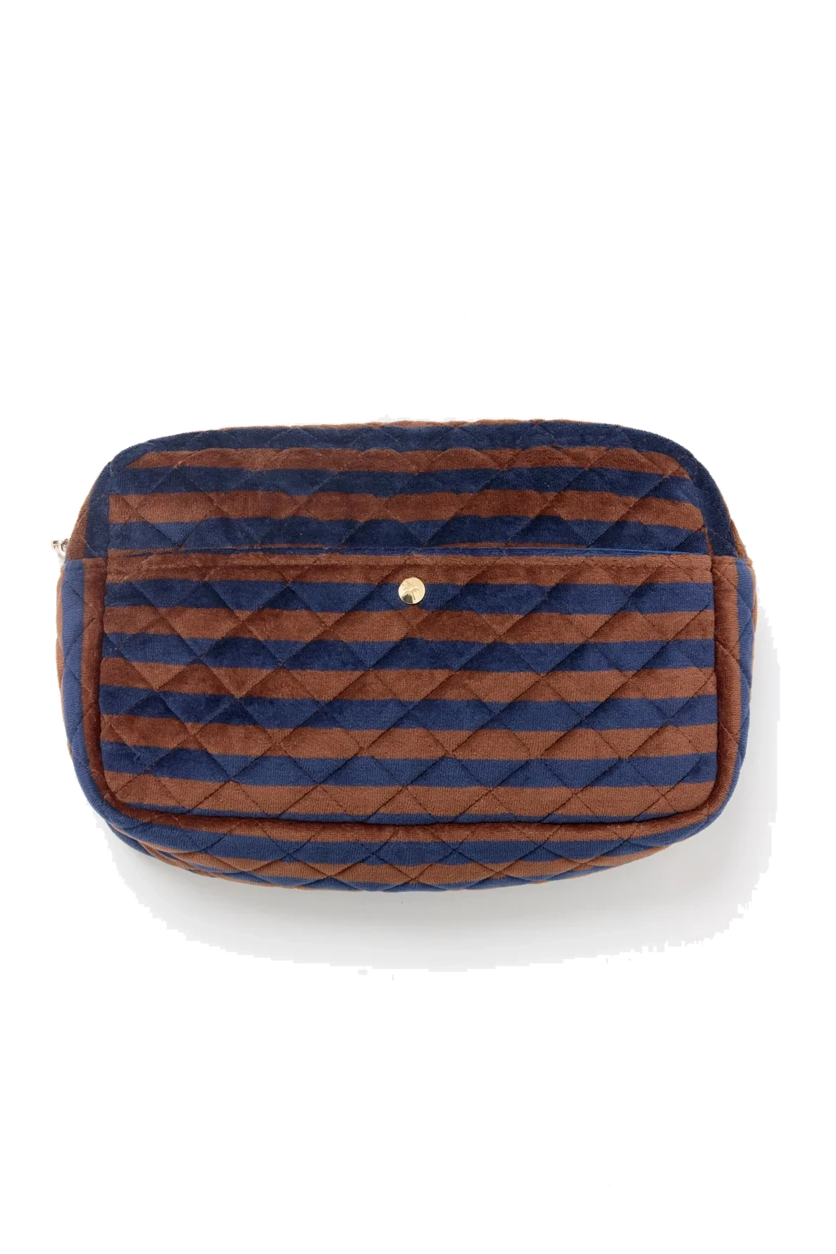 Fan Palm Beauty Bag Large Blues & Stripe Large