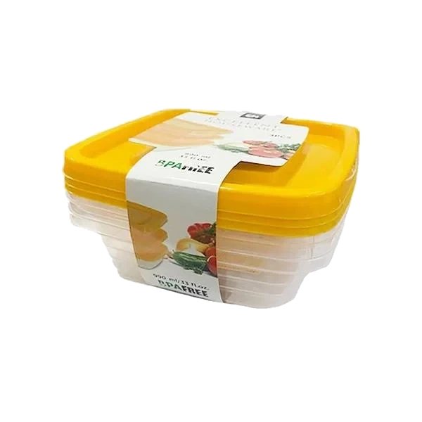 Plastbokser til oppbevaring, 3 x990ml