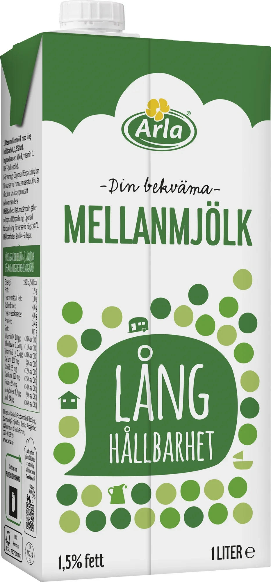 Mellanmjölk m lång hållbarhet 1.5%