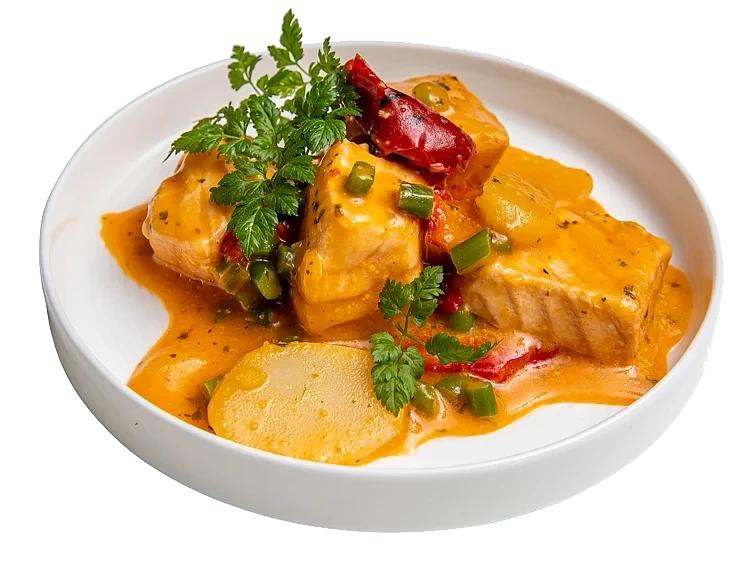 Laksegryte m/thai red curry saus 1.8kg