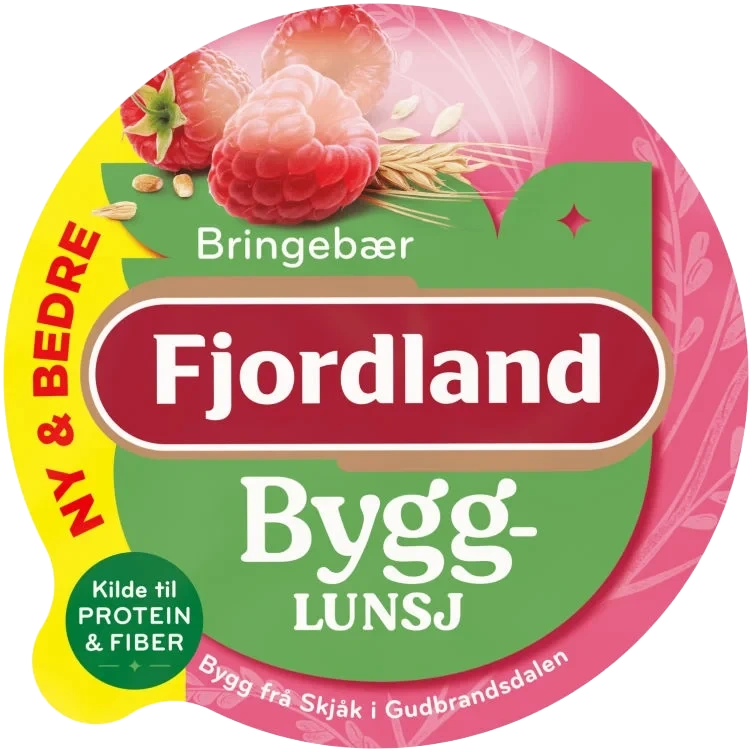 Bygglunsj Bringebær 150g Fjordland