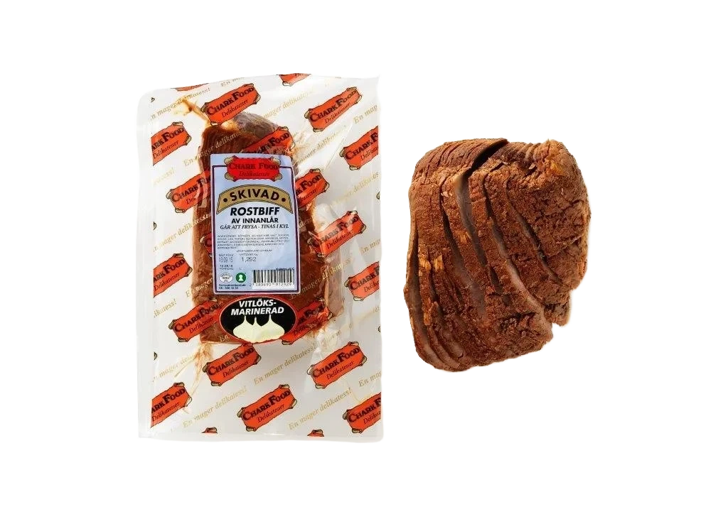 Grillad skivad rostbiff vitlök