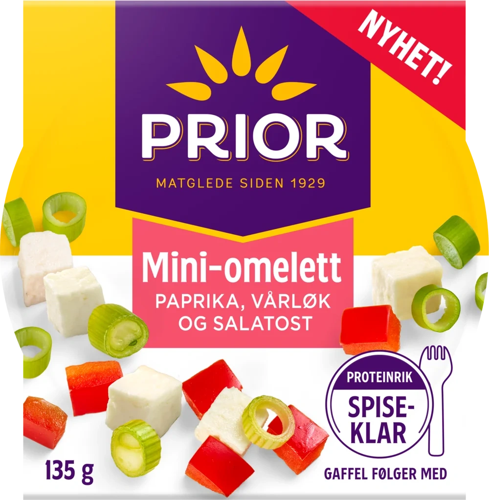 Miniomelett paprika og salatost  135g