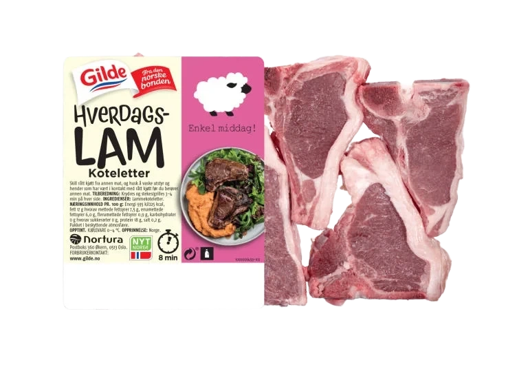 Lammekoteletter Hverdagslam 400g Gilde