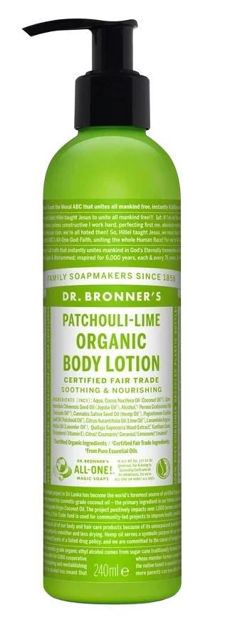 Dr. Bronner's Patschouli Lime Organic Hand & Body Lotion 240 ml