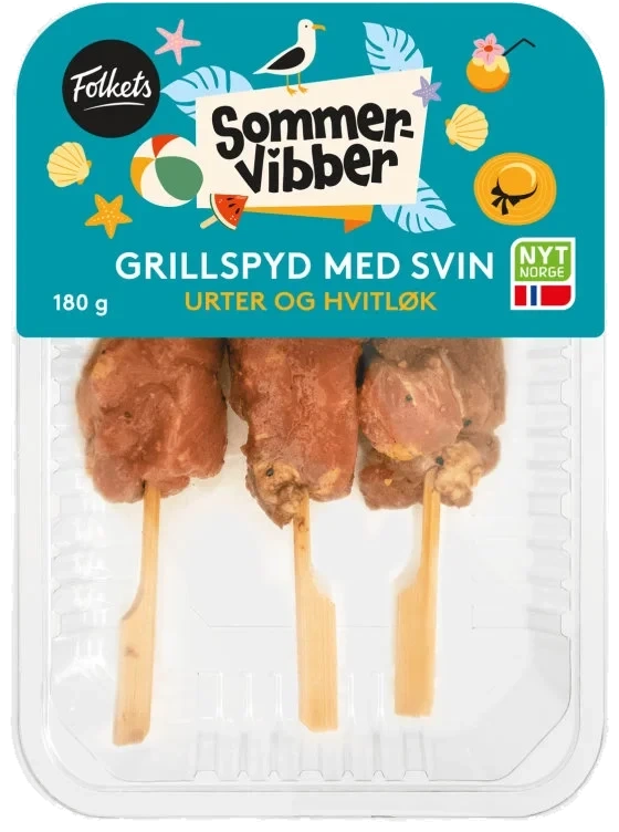 Grillspyd m/Urter&Hvitløk 180g Folkets