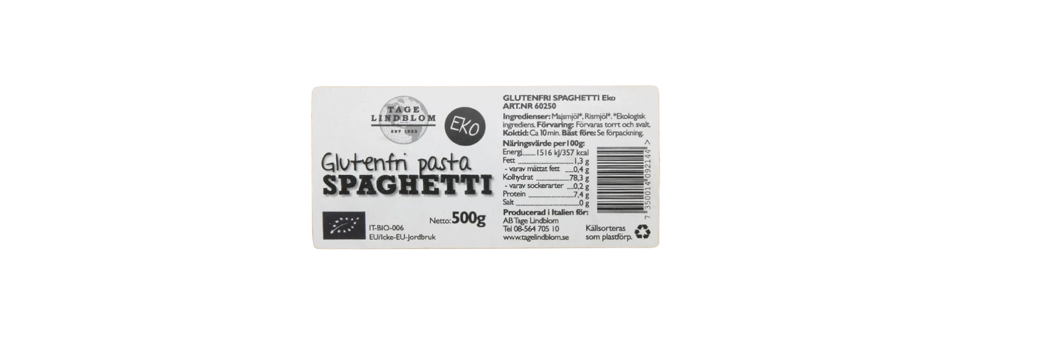Glutenfri Spaghetti Eko