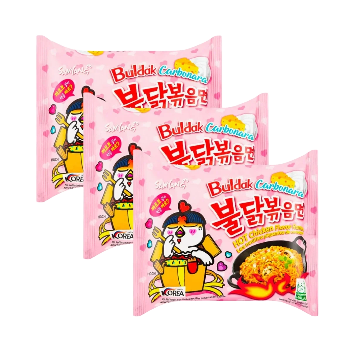 Samyang Carbonara Flavor Hot Chicken Ramen Buldak 130 g x 3