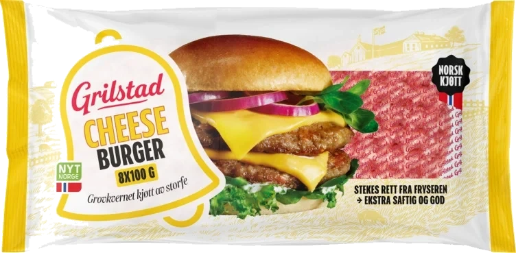 Cheeseburger 8x100g Grilstad
