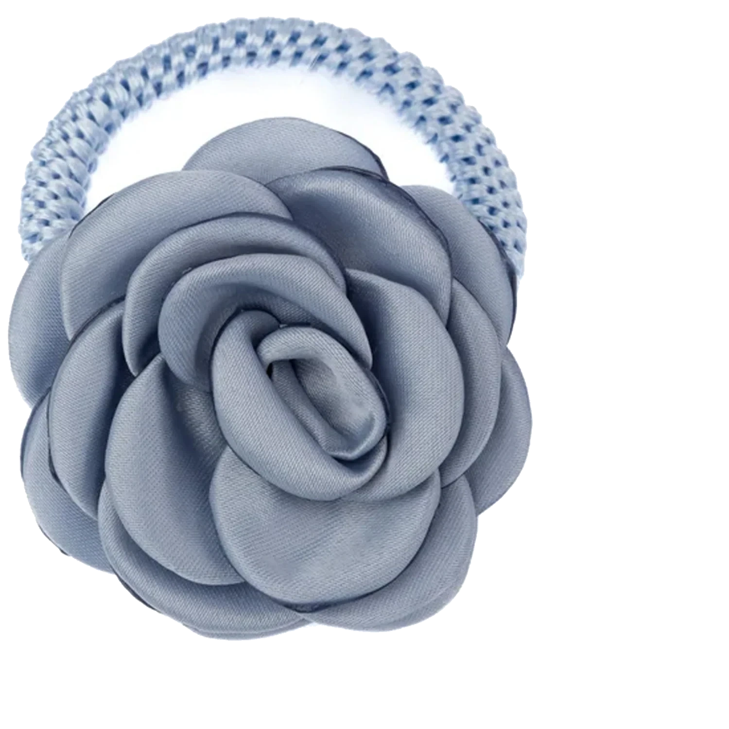 Dark Satin Rose Hair Tie