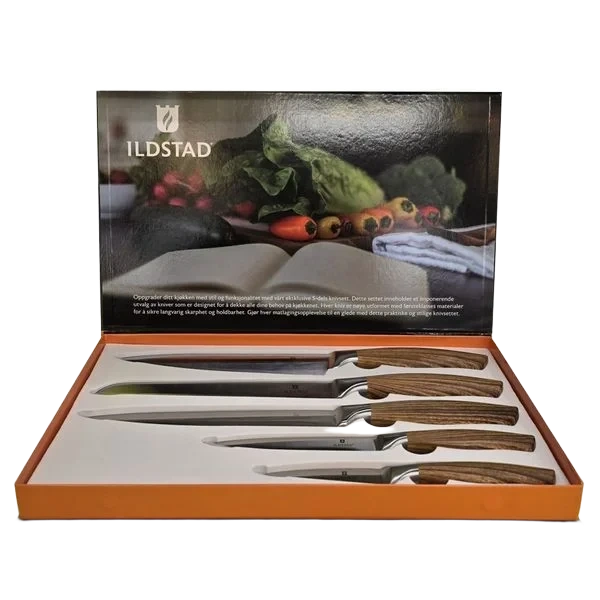 Knivsett Rustfritt Stål - 5 Deler