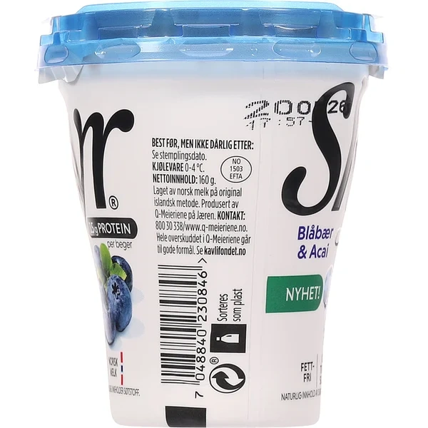 Skyr Blåbær&Acai 160g Q