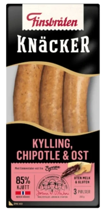 Knacker Kylling Chipotle&Ost 225g Finsbråten