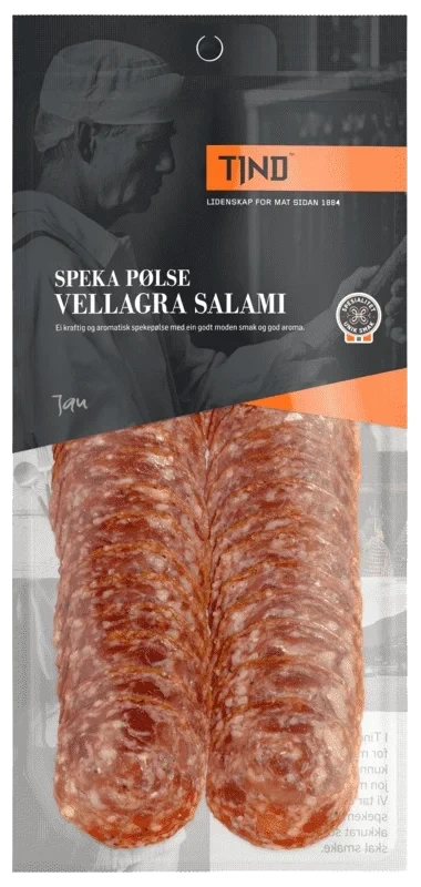 Tind Salami Vellagret Skivet 100g