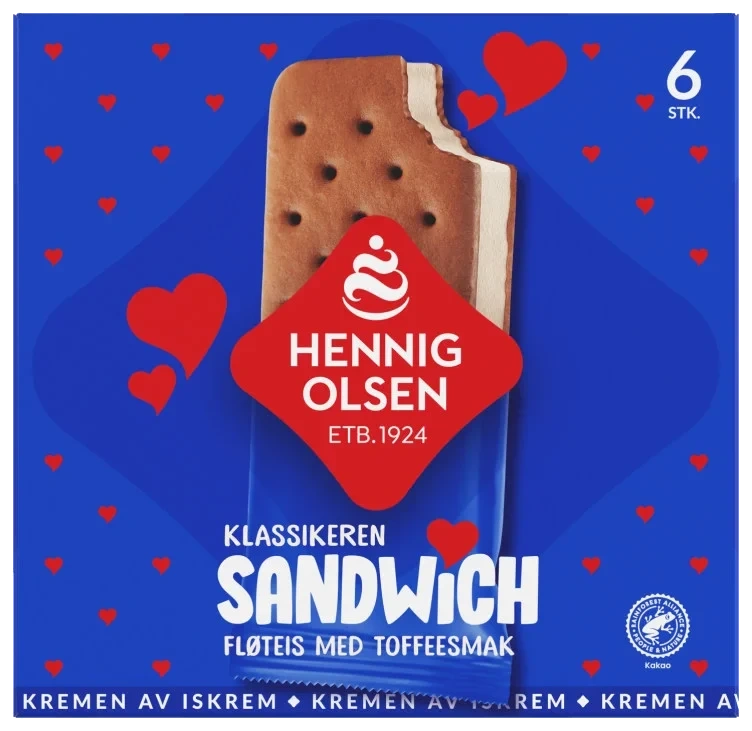 Sandwich Toffesmak 6stk Hennig-Olsen