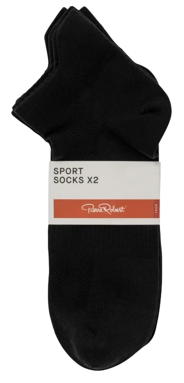 Sport Ankle Socks X2 Black 41-45