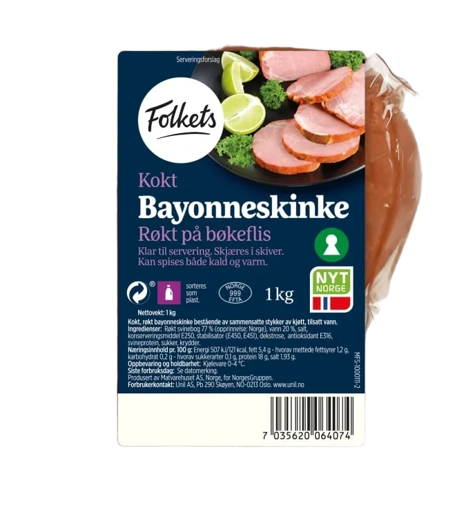 Bayonneskinke Kokt 1kg Folkets