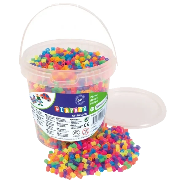 Rørperler Neonmix 5000 Stk I Bøtte