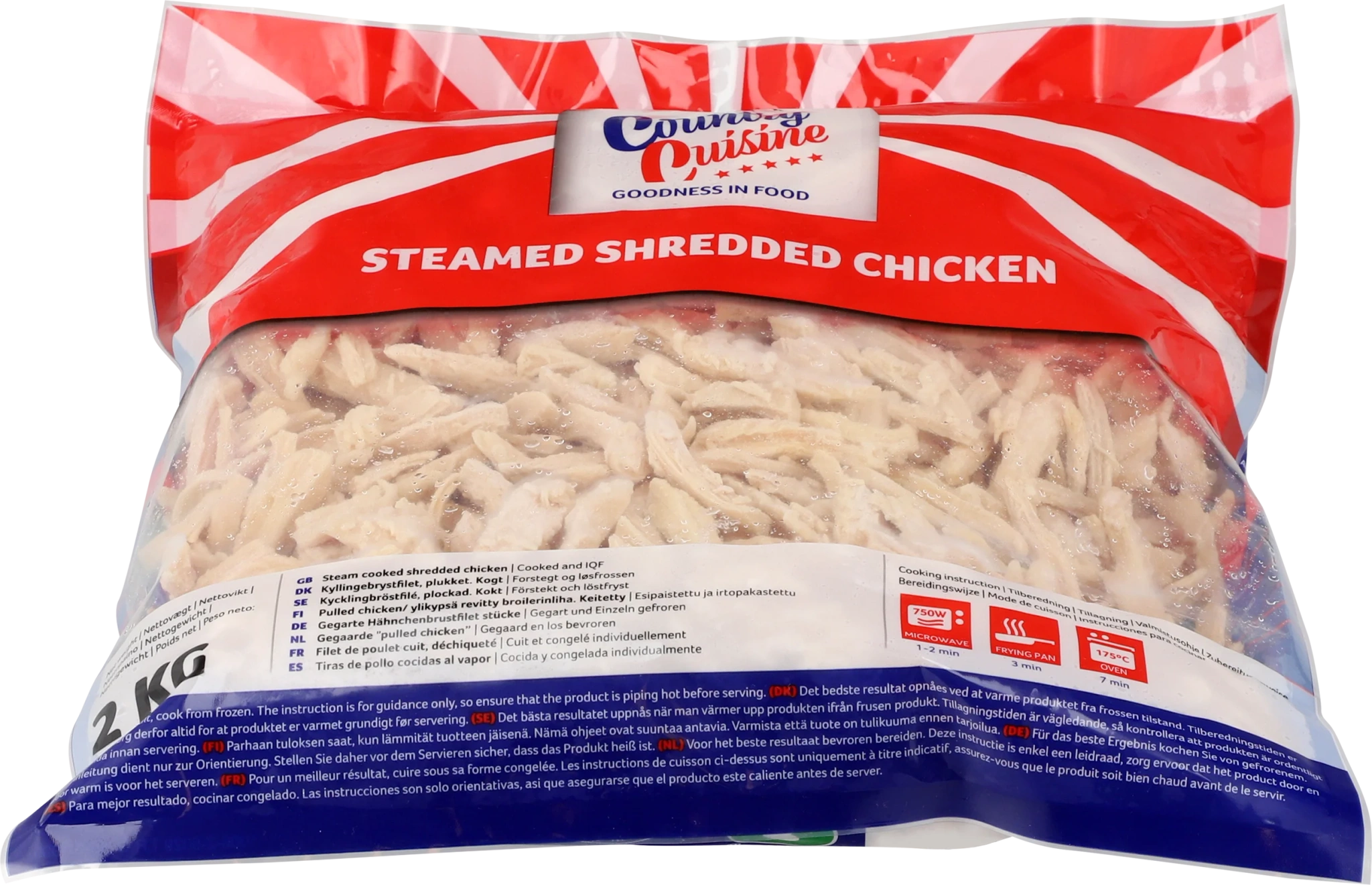 Steamed shredded chicken