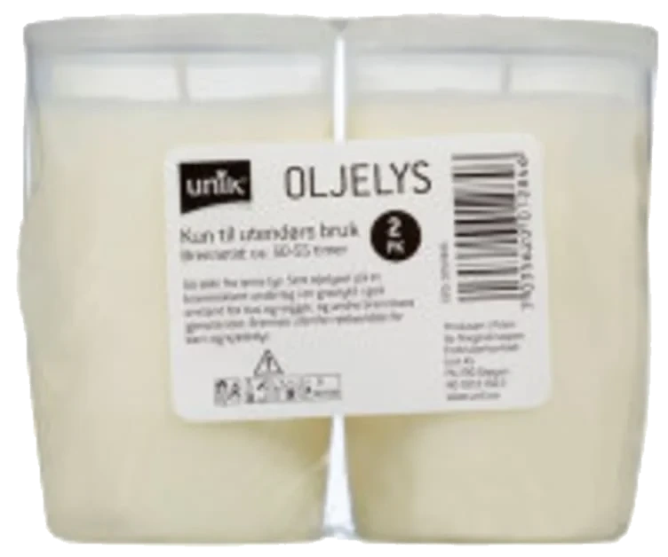 Oljelys 9,5cm 2pk Unik