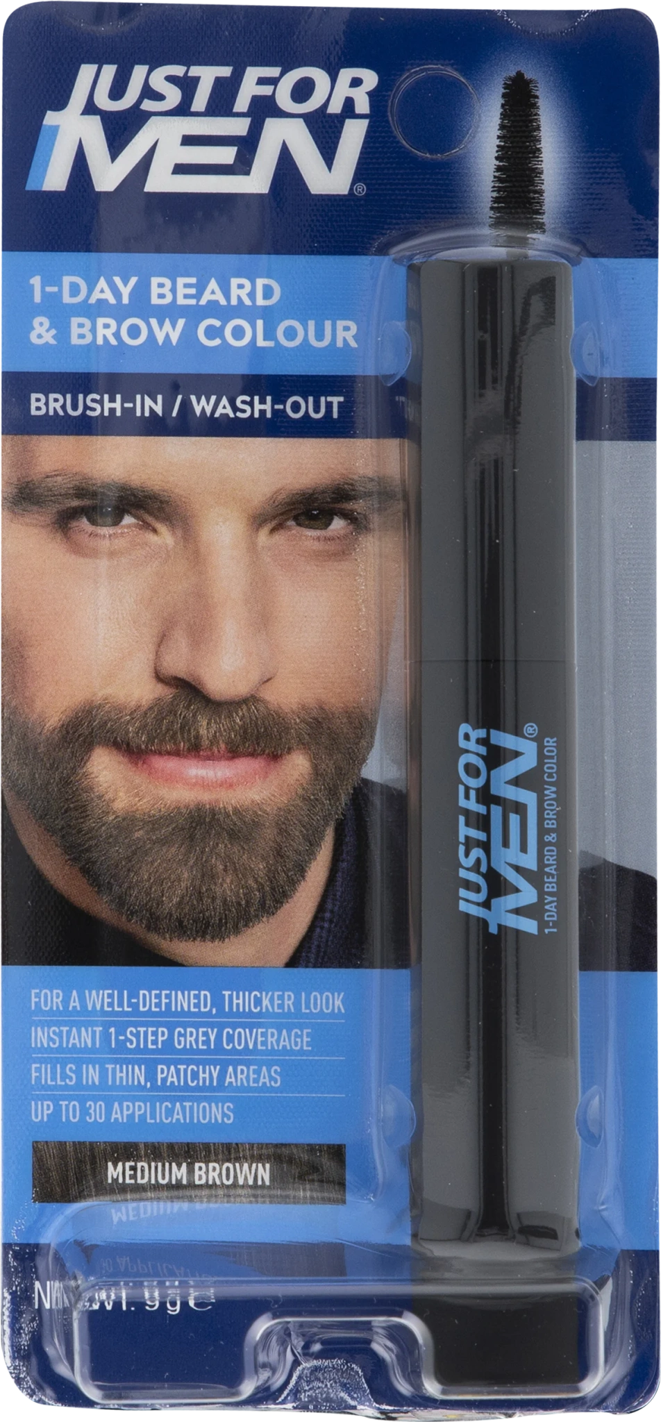 1-DAY BEARD & BROW COLOUR, MEDIUM BROWN